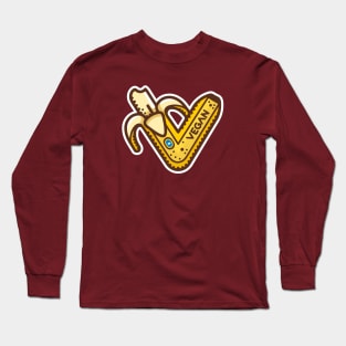 Banana, Vegan, Vegetarian, funny, Plant-Based Clothing, Fruit, Expression, Healthy, Cute Long Sleeve T-Shirt